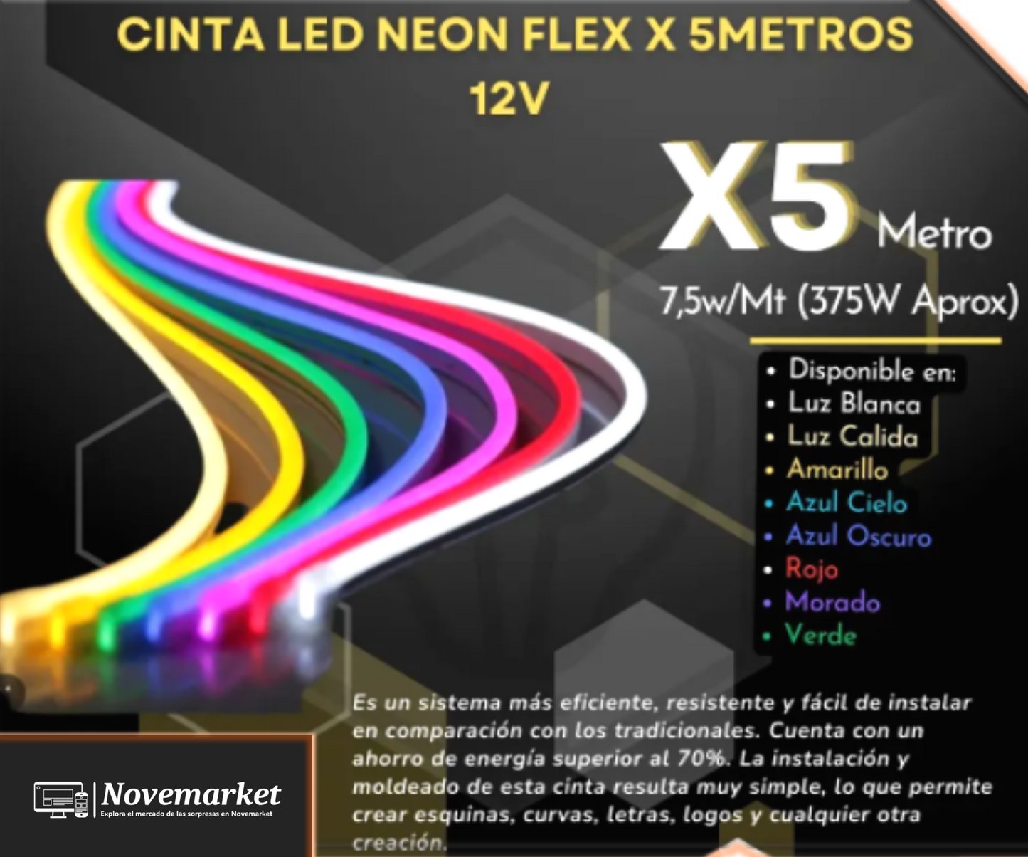 Cinta Neon Flex 12v 5 Metros